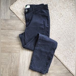 Anthropologie Dark Gray Buttoned Hem Utility Pants